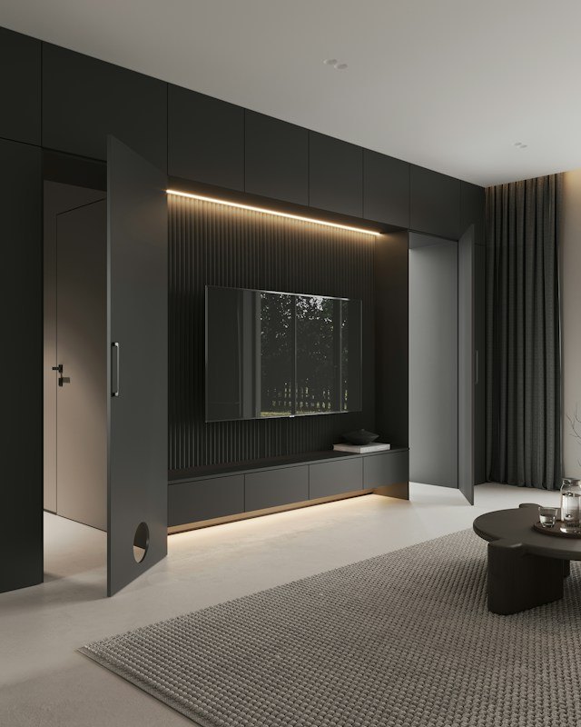 Hidden order: clean, modern home interior