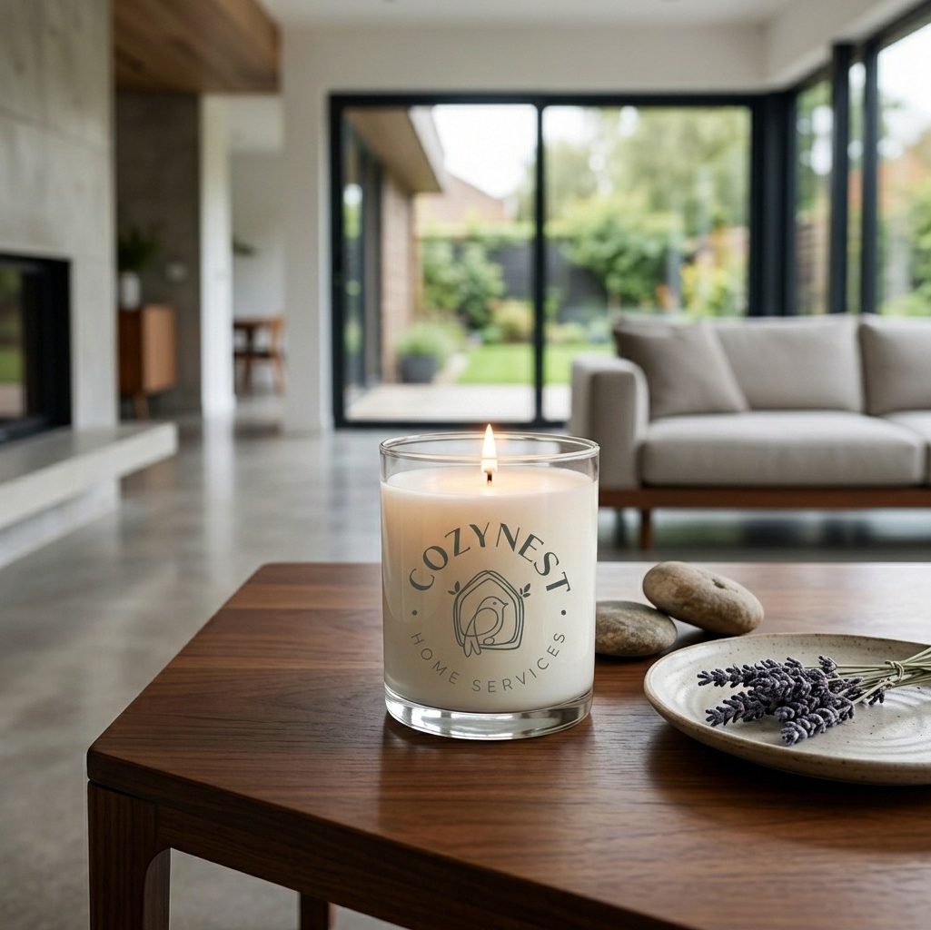 Bright, calm living room after a CozyNest cleaning