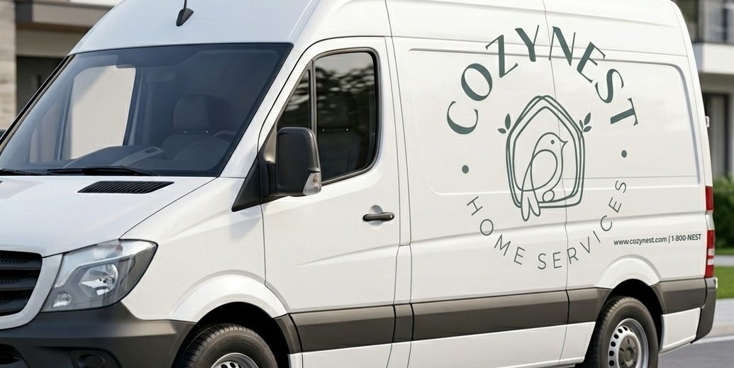 CozyNest Home Services van